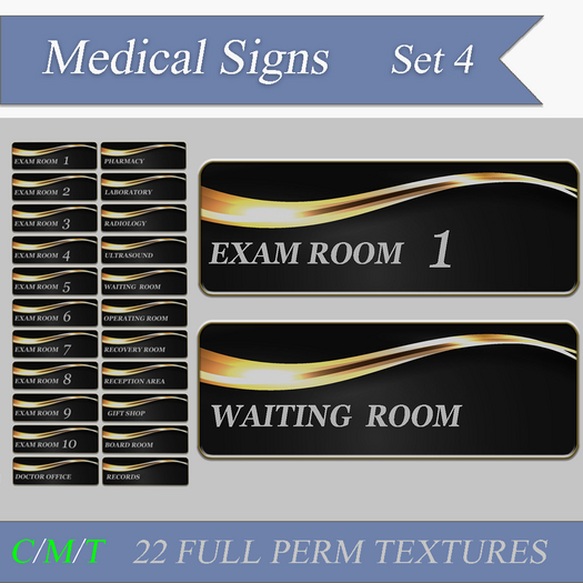 Second Life Marketplace [MD] Medical Signs Set 4